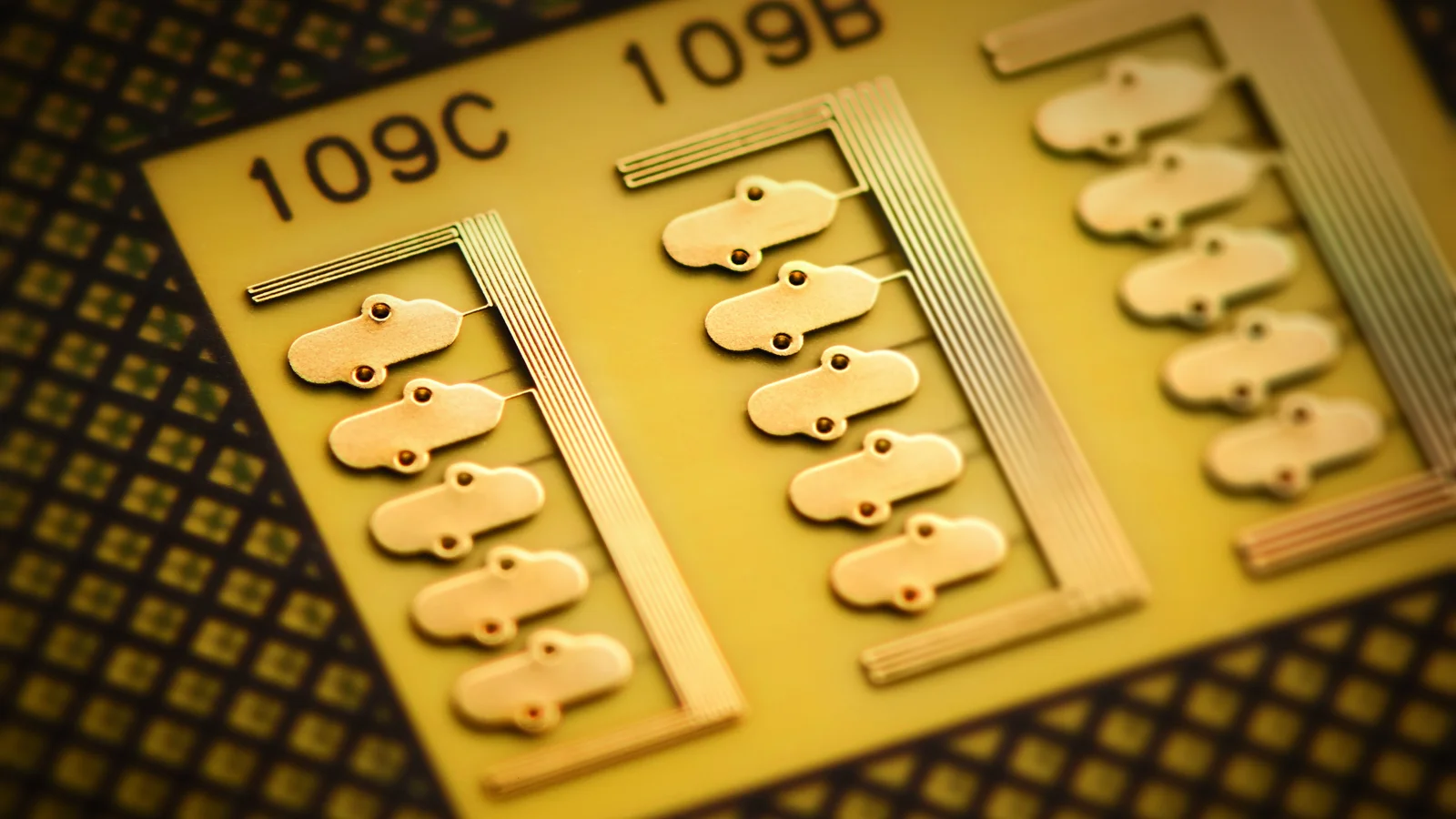 Close-up of PCB with Cicor's DenciTec technology