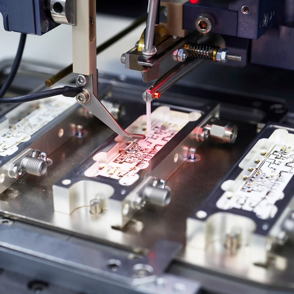 Close-up of thin-film substrate