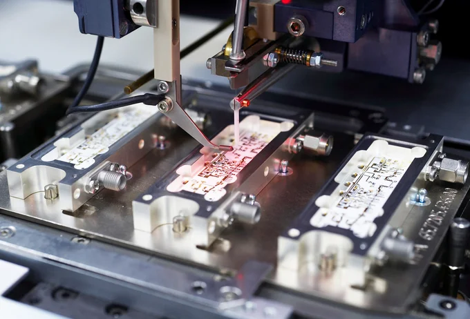 Close-up of thin-film substrate