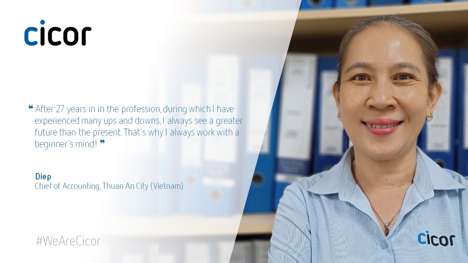 Testimonial of Diep who works at the Cicor site in Thuan An City