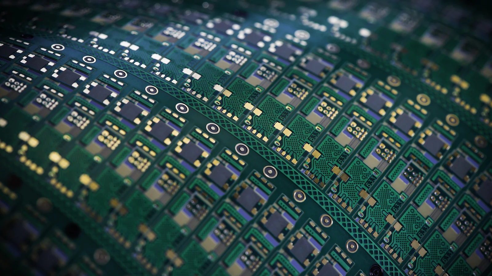 Close-up of flexible PCB with 4 layers for hearing aid