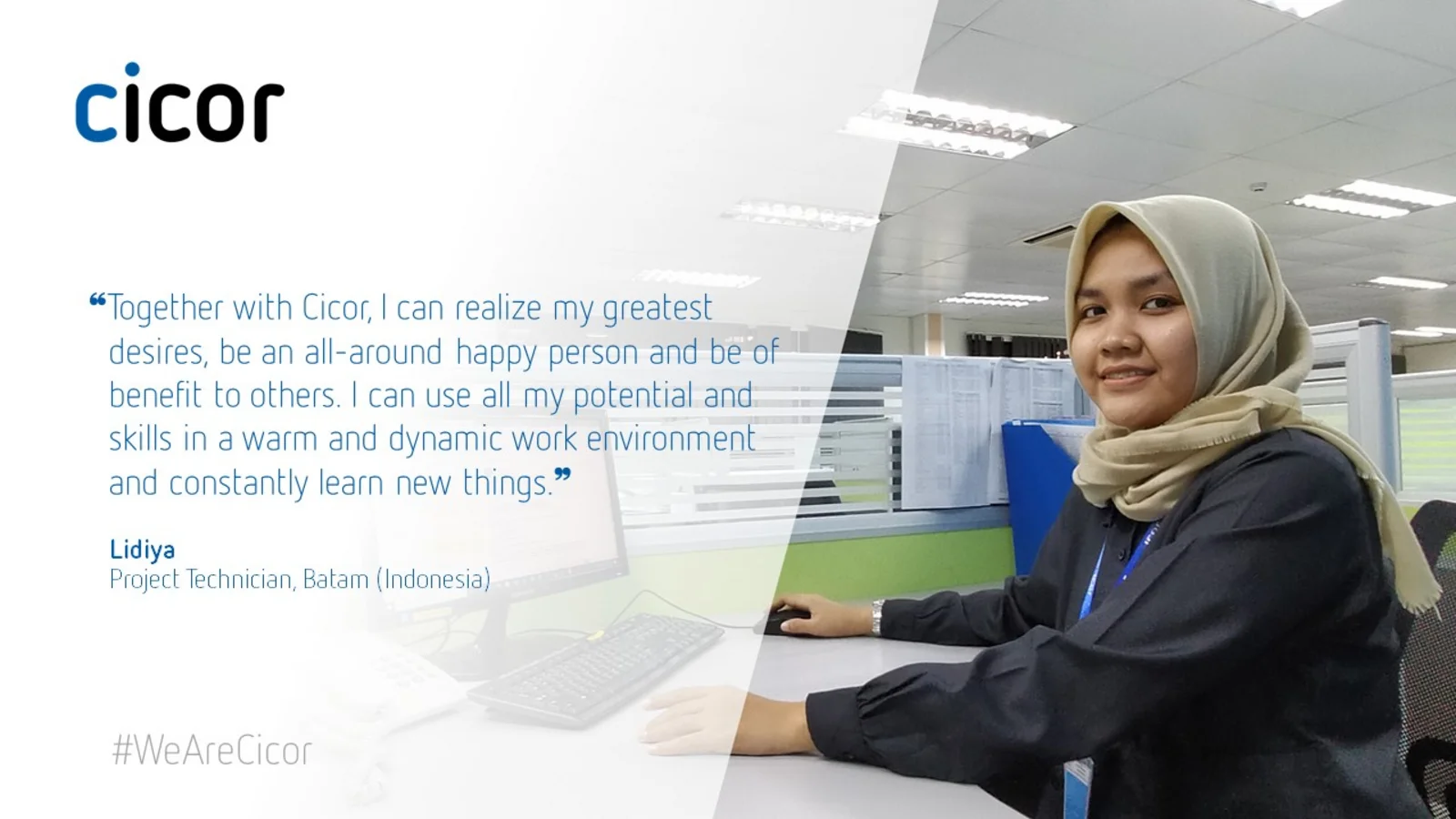 Testimonial of Lidiya who works at the Cicor site in Batam