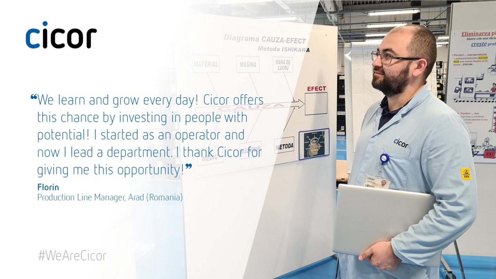 Testimonial of Florin who works at the Cicor site in Arad