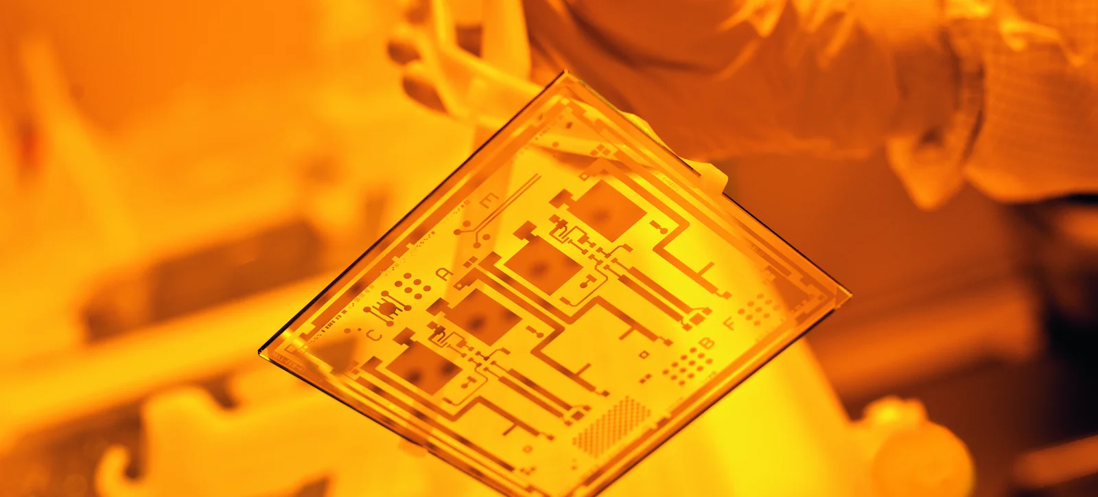 Close-up of thin-film substrate