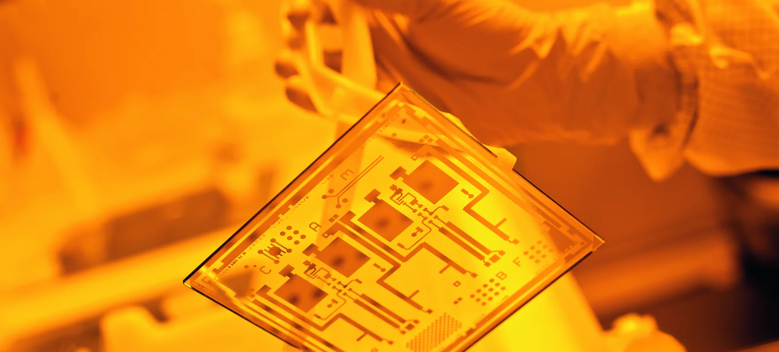 Close-up of thin-film substrate