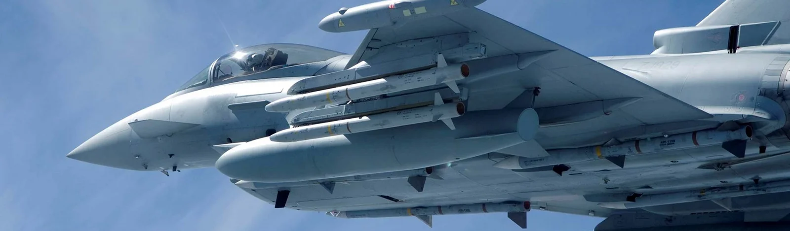 Fighter aircraft in flight, showcasing Cicor avionics and airborne mission systems.