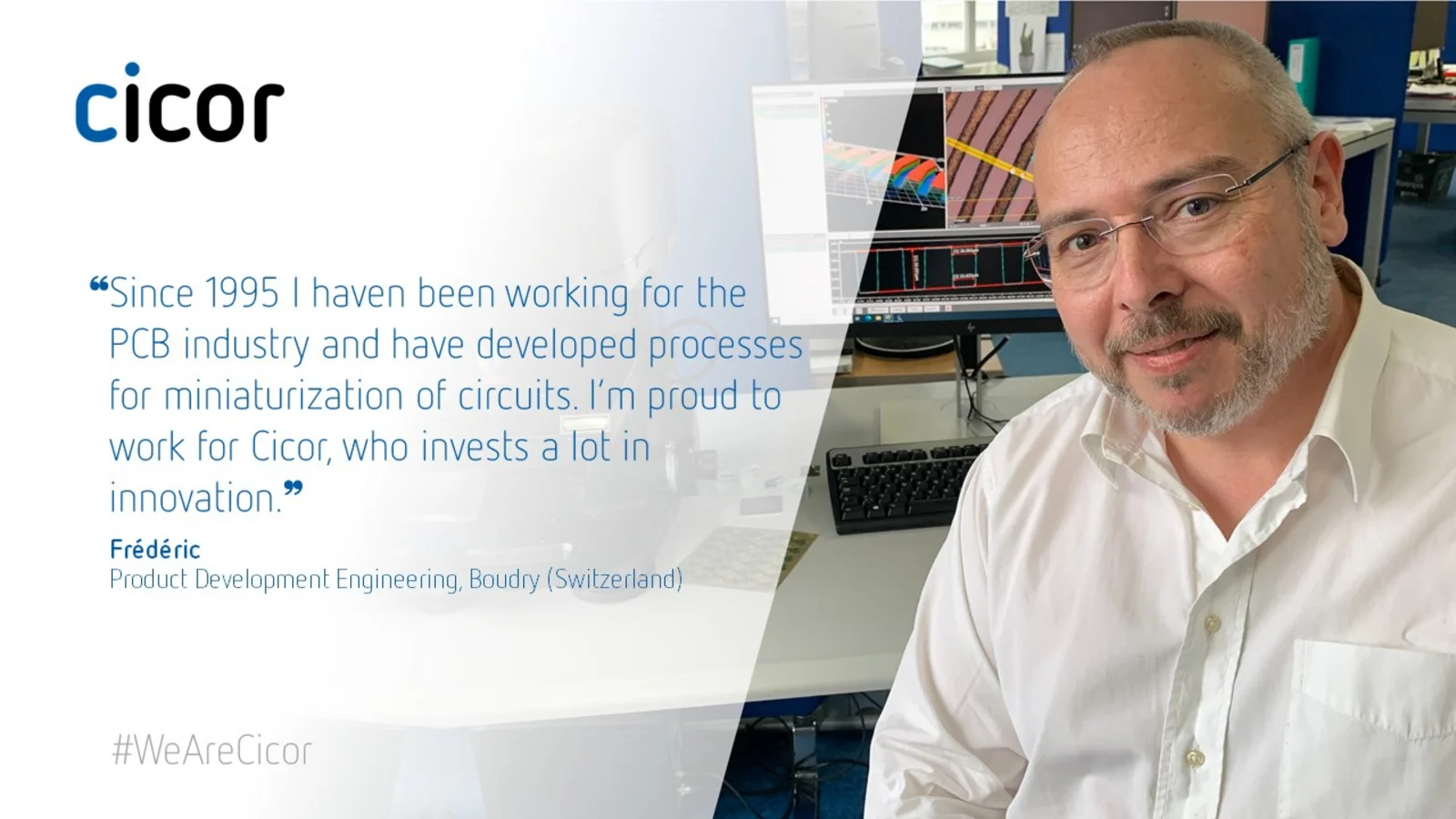 Testimonial of Frederic who works at the Cicor site in Boudry
